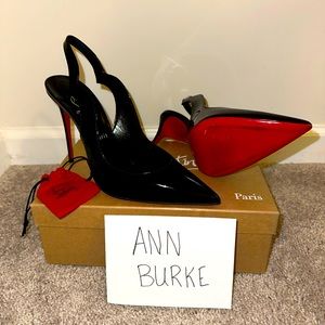 😍 Worn 1 time only! Christian louboutin Hot chick black patent leather 100mm